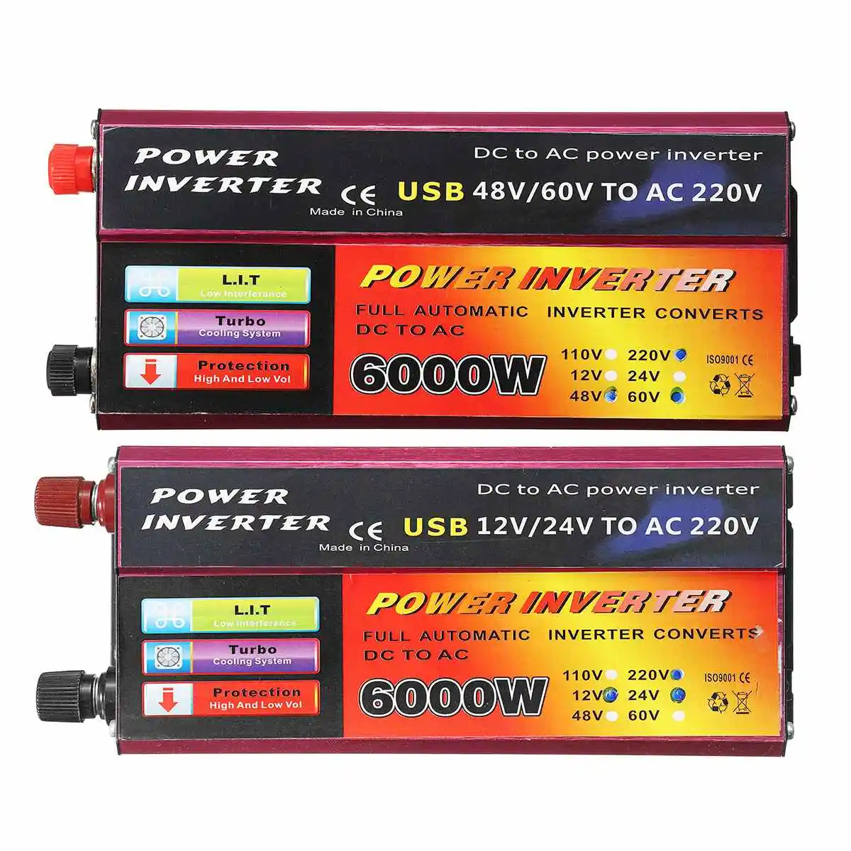 Автомобильный инвертор 12V 220V 6000W солнечный инвертор Напряжение преобразователь постоянного тока 12/24 V/48/60 V дo AC 110/220V авто инверсор для автомобиля
