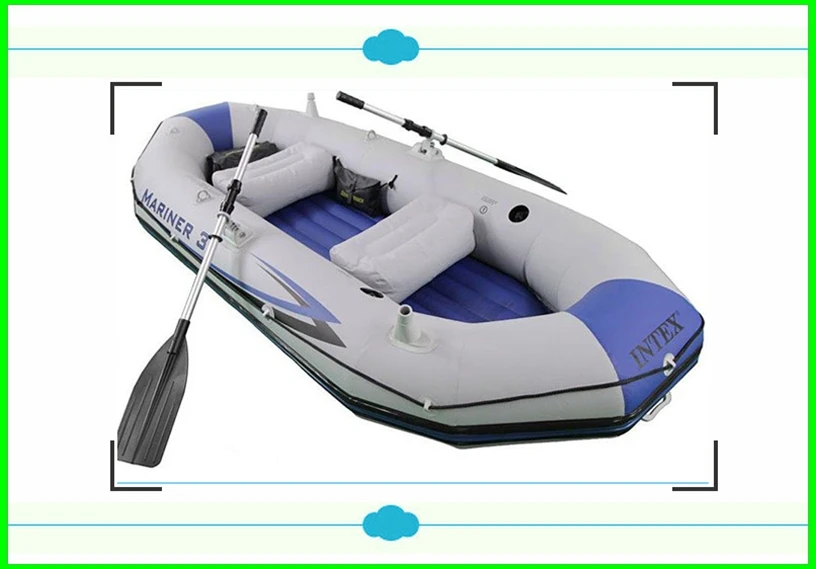 Intex Mariner 3 набора надувные лодки для рыбалки с алюминиевыми веслами/насосом, надувная лодка