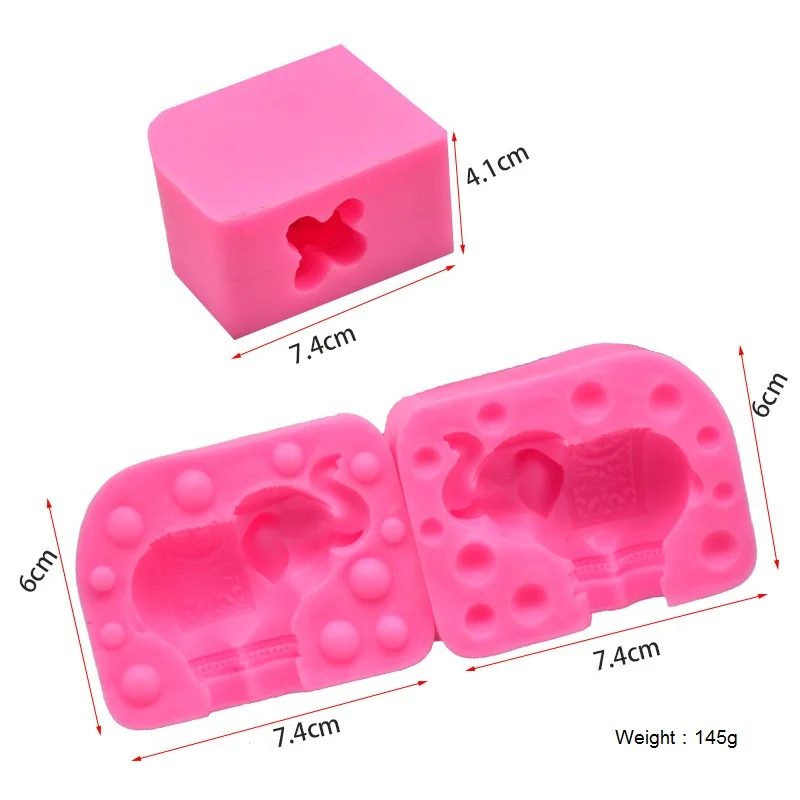 3D форма слона силиконовые помадные формы не липкие Diy конфеты шоколадные мыло