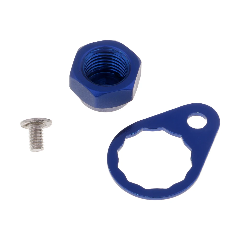 Anti-rust Fishing Reel Left/Right Handle Locking Plate Screws M8 Nuts Caps Repair Parts for Baitcasting Reels - Color: Blue - Left Hand