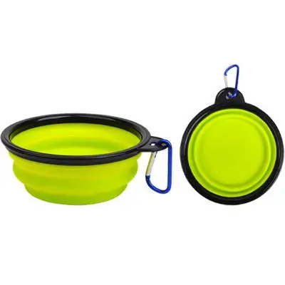 Pet Silica складная чаша путешествия портативный горшок для собак плюшевый Кот бутылка воды пища чаши - Цвет: C