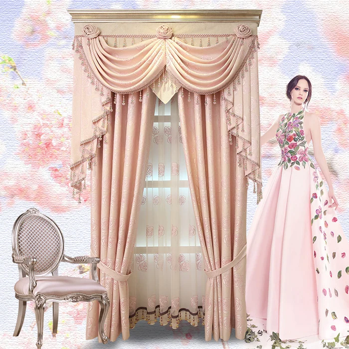 Европейские садовые шторы для спальни высококачественные жаккардовые вышитые