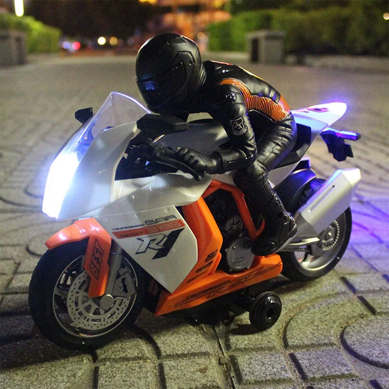 2 4 Ghz Rc мотоцикл трюк дрейф Музыка Led светильник игрушки модели мотоциклов