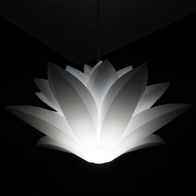 

30CM PP Plastic Lilies Droplight Sitting Room Restaurant PVC Flower Decorate Pendant Ceiling Lamp Bedroom Cafe Bar