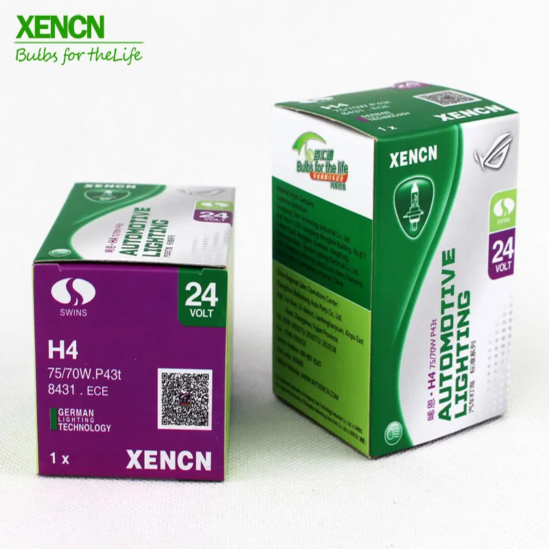 Автомобильные галогенные лампы XENCN H4 P43t 24 В 75/70 Вт 3200 к прозрачные оригинальные