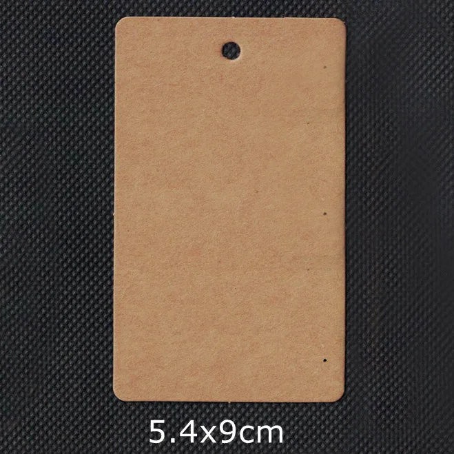 Brown-5.4x9cm Квадратные бирки из крафт-бумаги, головка гребешка, этикетка, багаж, свадебная заметка, пустая ценная бирка, 100 шт - Цвет: Brown-5.4x9cm