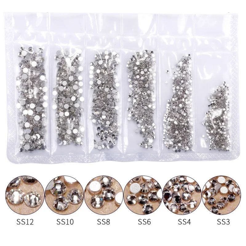 1440 шт. набор из розового золота блестящих страз для ногтей цветные с кристаллами