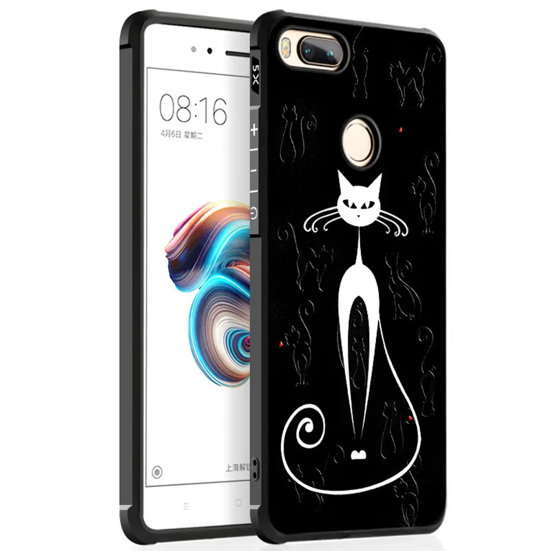 Роскошные Мультфильм Окрашенные узор Чехол Для Сяо mi A1 кремния 3D fundas 5X coque