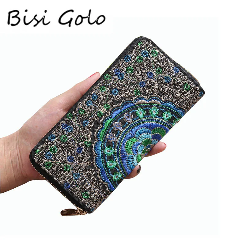 BISI GORO винтажная женская сумка Длинный кошелек сумочка высокая емкость Модный