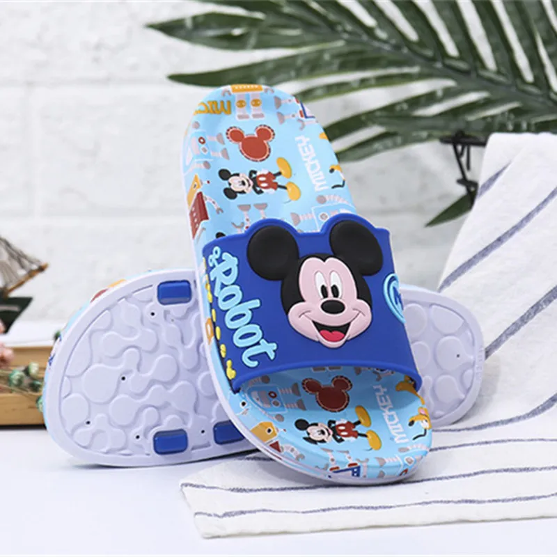 Новинка лета 2019 популярные детские сандалии Disney Нескользящие тапочки с Микки и