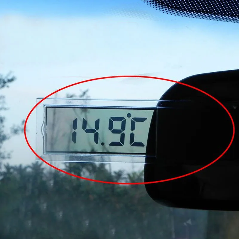 Прозрачный цифровой ЖК дисплей для лобового стекла автомобиля термометр на