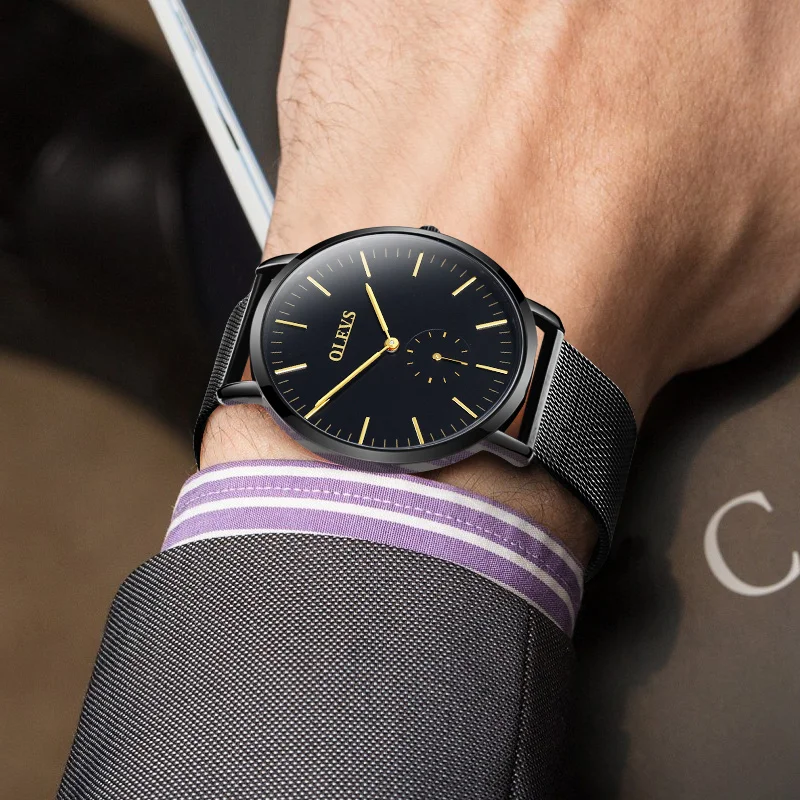 

2018 Brand Luxury OLEVS Men Waterproof Ultra Thin Quartz Watch Men Analog Clock Male Stainless Steel Sports Wrist Watch for Men