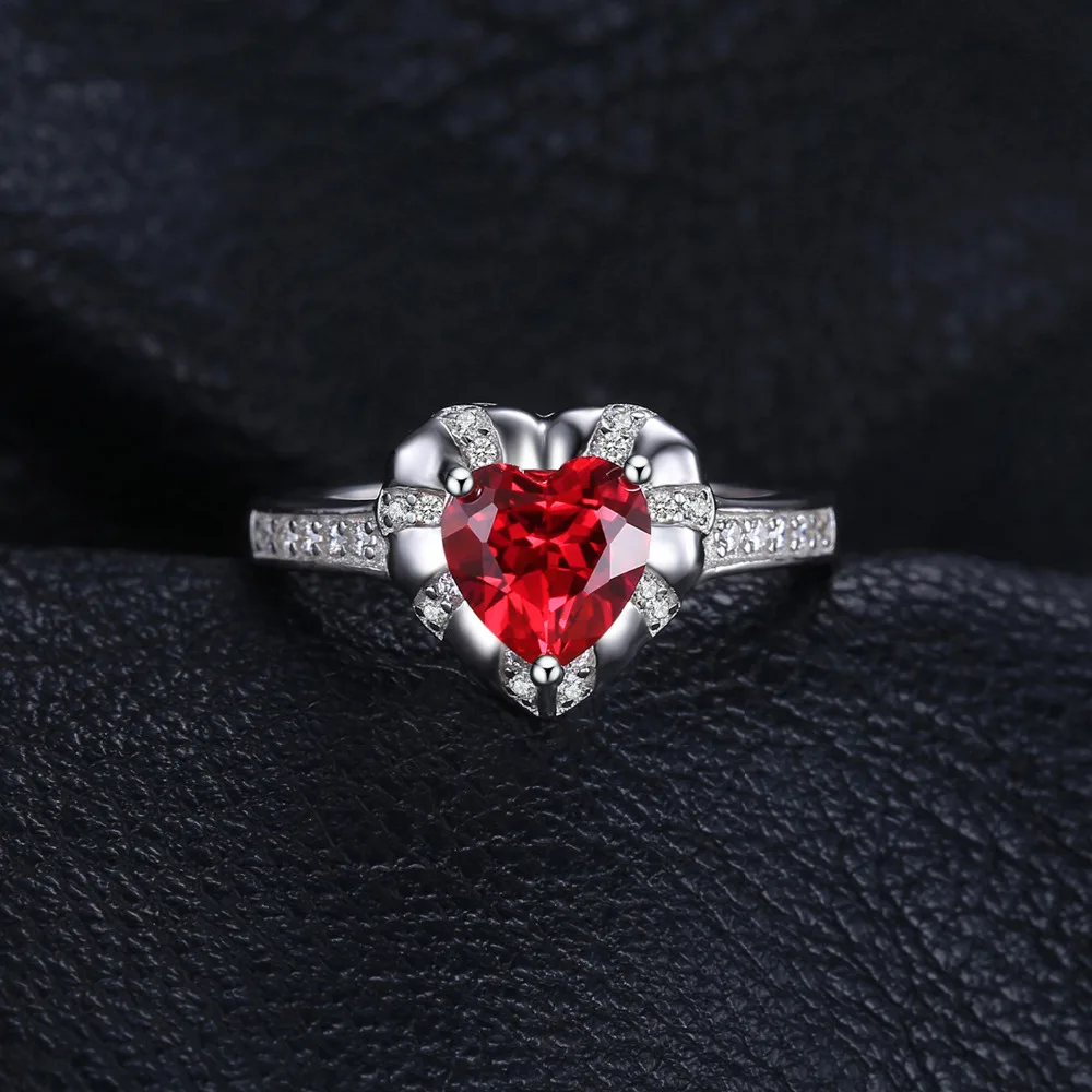 JewelryPalace сердце любовь 1.86ct создан Красные Рубины Обручение кольца для Для женщин