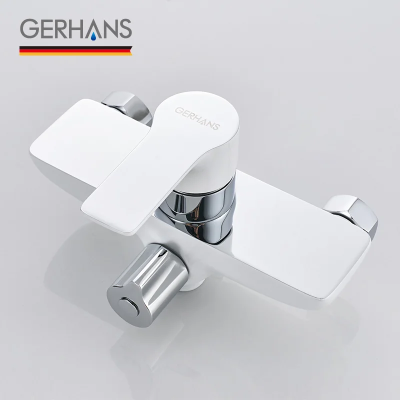GERHANS Irismart длинный смеситель для ванны с изливом массажная насадка для душа с низким давлением белый серебристый смеситель для ванной K13115W
