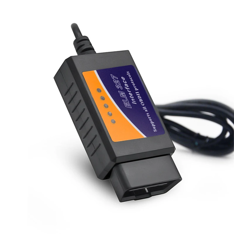 Высокое качество ELM327 USB пластик OBD2 Авто диагностический инструмент версия V1.5 ELM 327