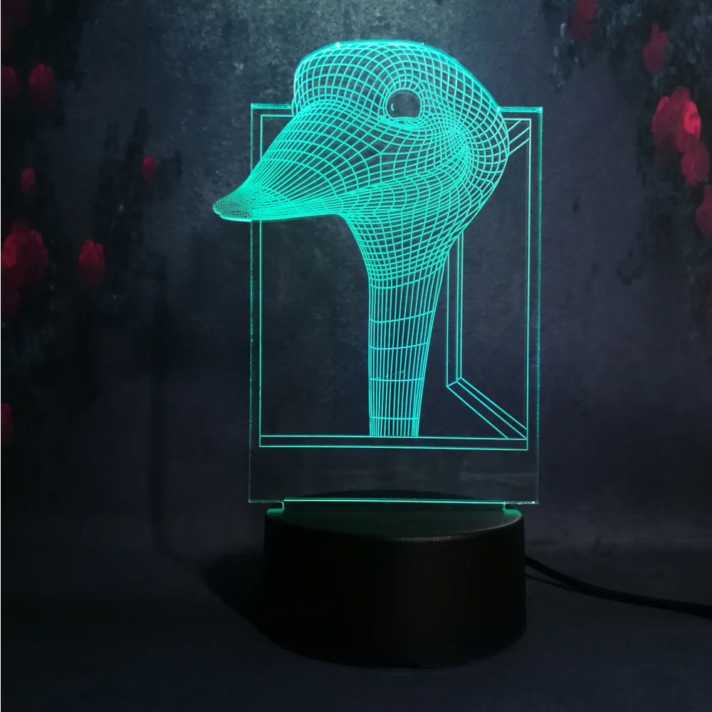 Светодиодный ночник Arilux в форме головы гусиной лавы с креативным 3d декором