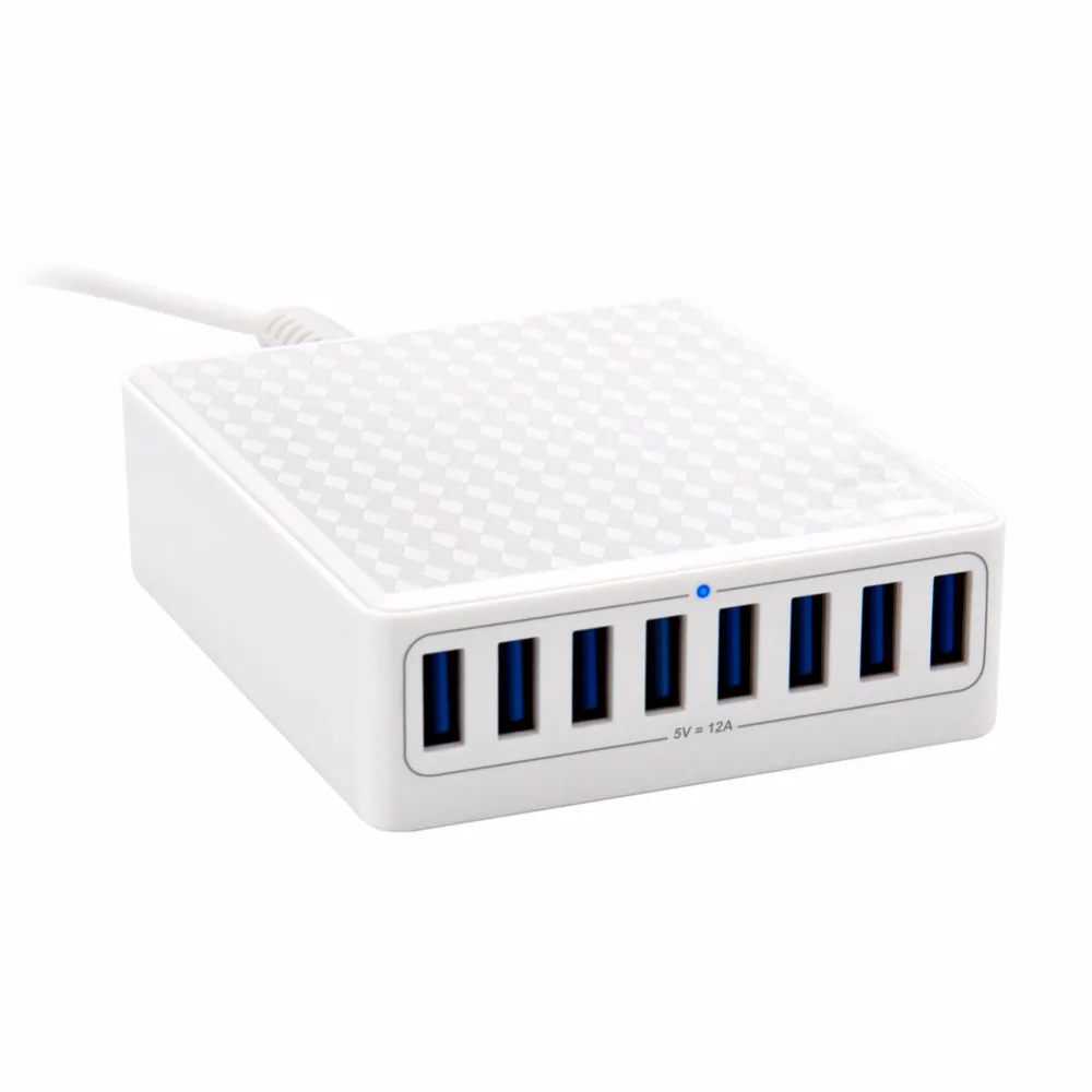 8-Ports USB Wall Charger 60W/12A Multi Desktop Charging Station Hub with ISmart Technology for iOS Android device | Мобильные
