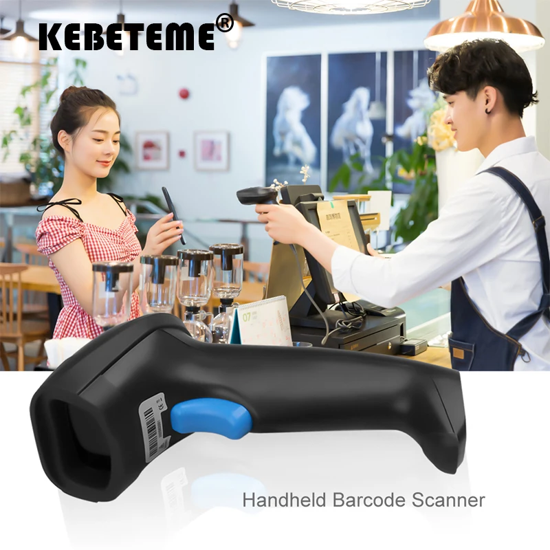 Сканер штрих кодов KEBETEME 1D портативный лазерный проводной USB считыватель для Windows