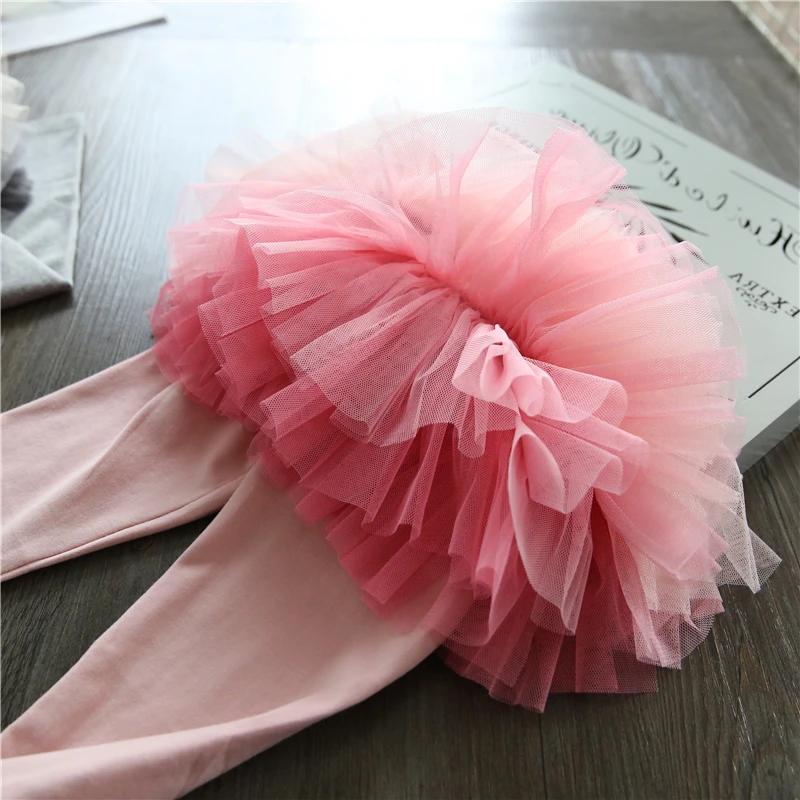 Leggings for girls 2018 Spring Girls pants kids tutu leggings lace Pink full cotton warm baby children | Детская одежда и обувь