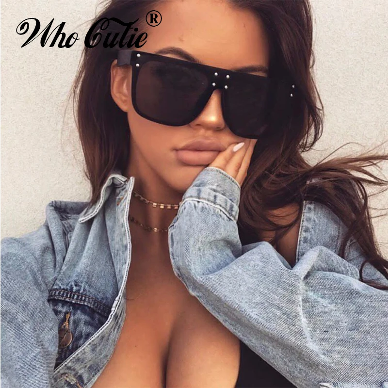 Who Cutie 2019 Безразмерные Винтажные Солнцезащитные очки Для женщин брендовый дизайн