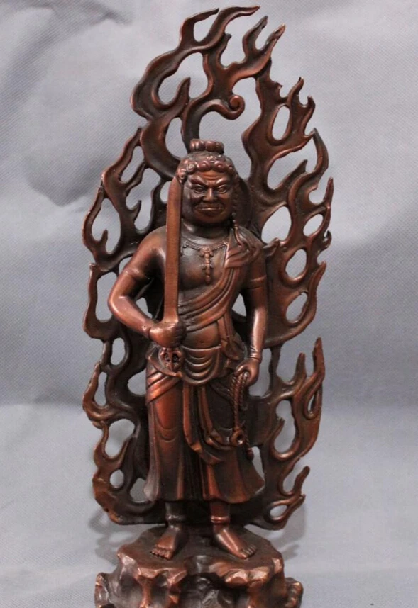 Песня voge Gem S5350 11 &quotяпонский буддизм Бронзовая стойка Acala Fudo-Myo-Achalanatha статуя Будды