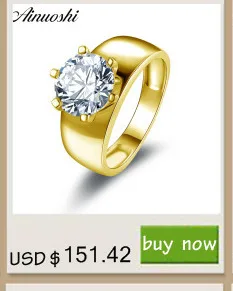 AINUOSHI 14 K массивная, желтая, Золотая женские обручальные кольца, набор 1 ct, круглая имитация бриллианта, Halo "anillos Bijoux" Femme, обручальное кольцо