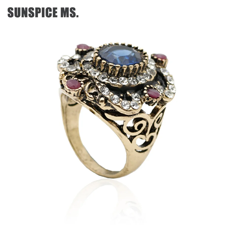 Новое индийское женское Винтажное кольцо старинное Золотое с цветком ювелирное