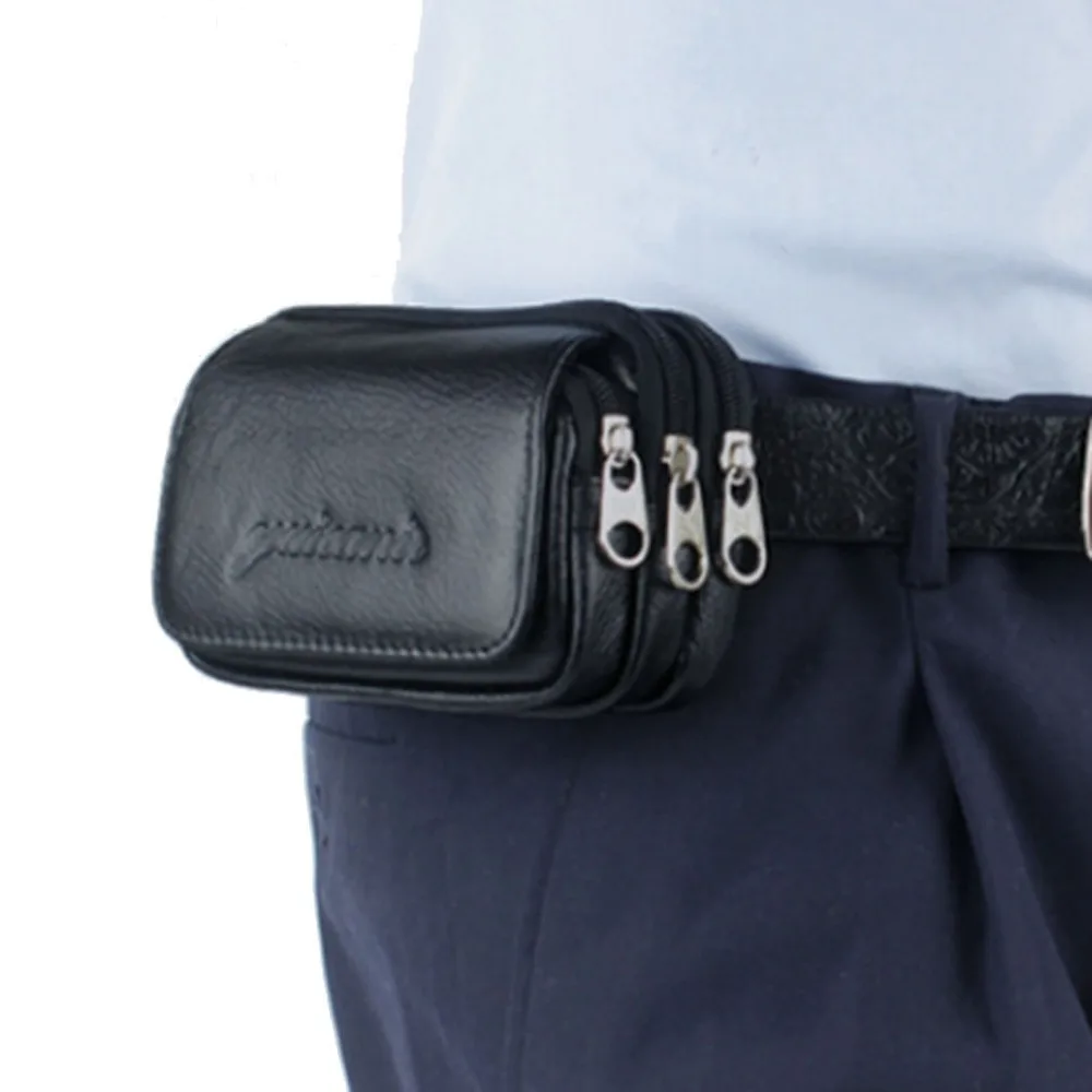 Мужская кожаная поясная сумка кошелек|waist bag|fanny pack waist bagmobile phone belt |