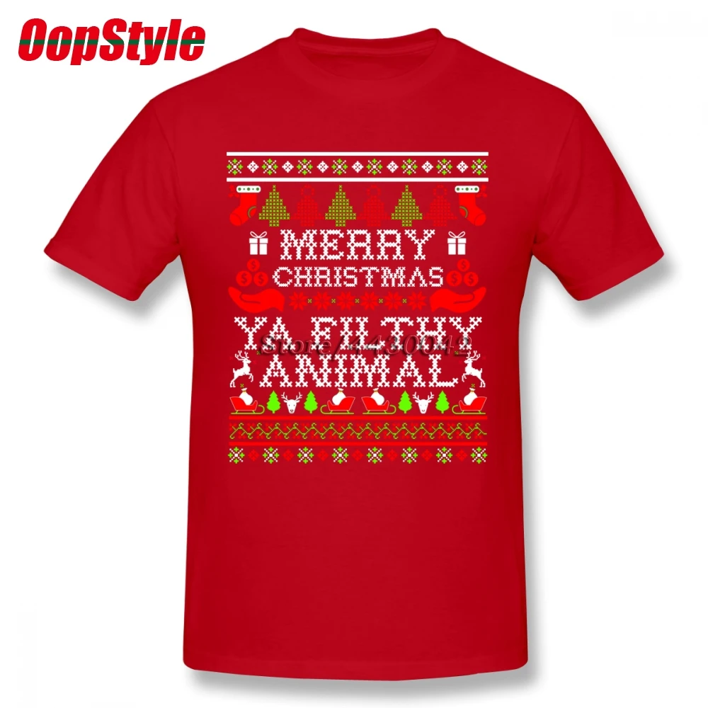Merry Christmas Ya грязная футболка с животными для мужчин плюс размер хлопковая