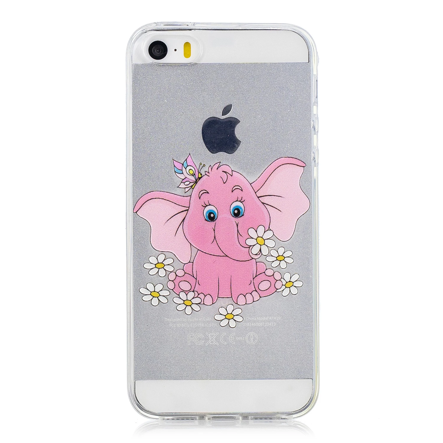 Для iPhone 5 S чехлы 5S se Цветы Силиконовые животные 3D узор милый Единорог ТПУ чехол