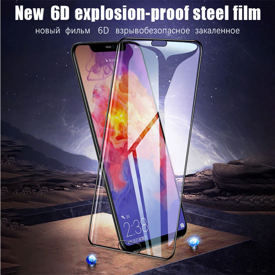 6D Full Glue Cover Tempered Glass for Huawei P20 Pro P30 Lite Nova 3 3i 4 2i 3E 4E Screen Protector Protective Film | Мобильные