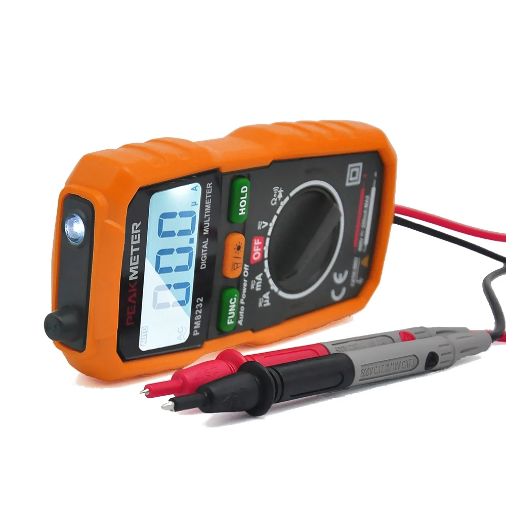 Peakmeter PM8232 Мини цифровой мультиметр Бесконтактный AC DC Напряжение ток тестер