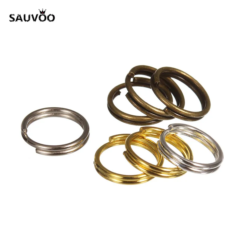 SAUVOO 200 шт. антикварных бронзовых морских звезд, серебряный, золотой, родиевый Цвет прыгать Разделение кольцо двойной петли Dia 4/6/8/10 мм для самостоятельного изготовления ювелирных украшений разъем