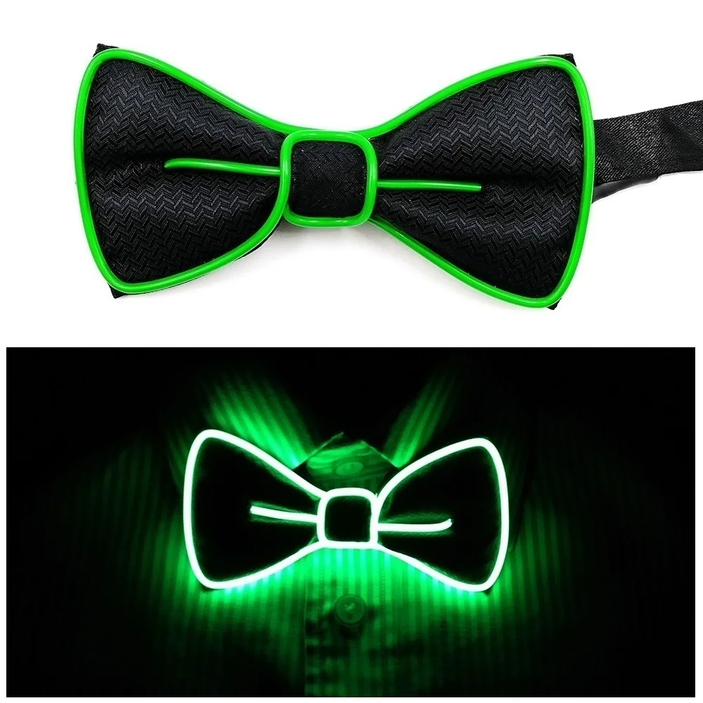 Неоновый светящийся галстук-бабочка светодиодный галстук для рождества дня