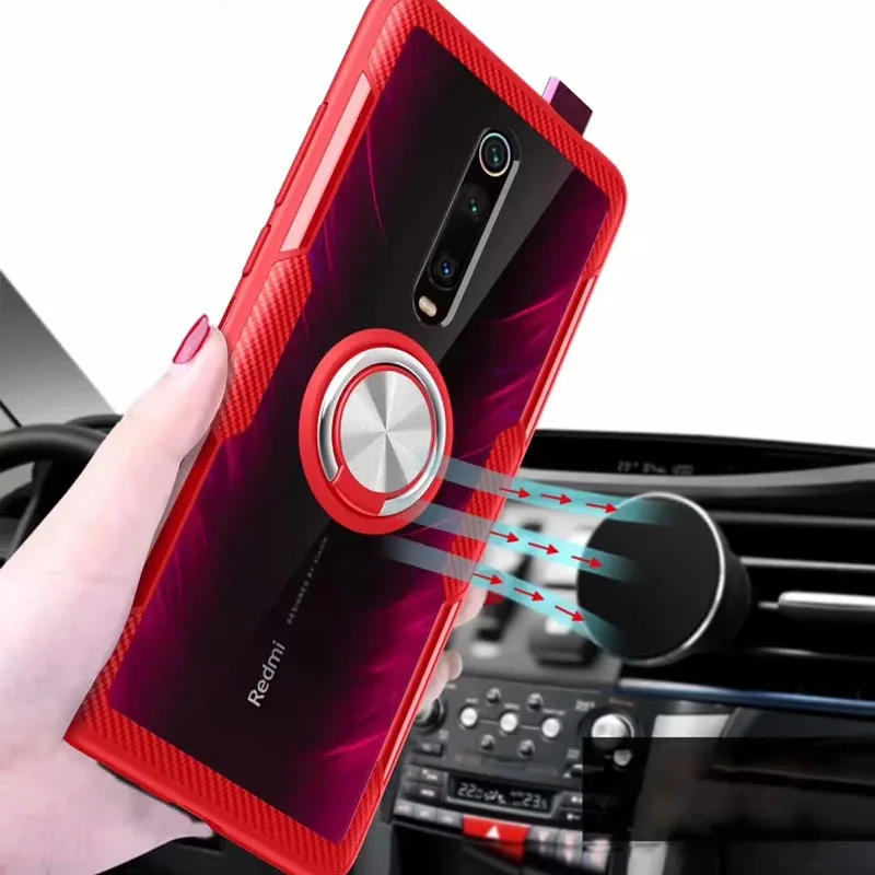 Роскошный прозрачный чехол для Xiaomi Mi 9 T из поликарбоната и углеродного волокна с