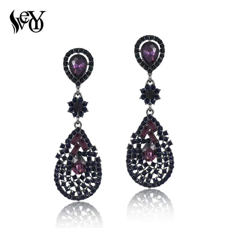 Женские серьги-подвески VEYO полностью из страз роскошные Винтажные серьги