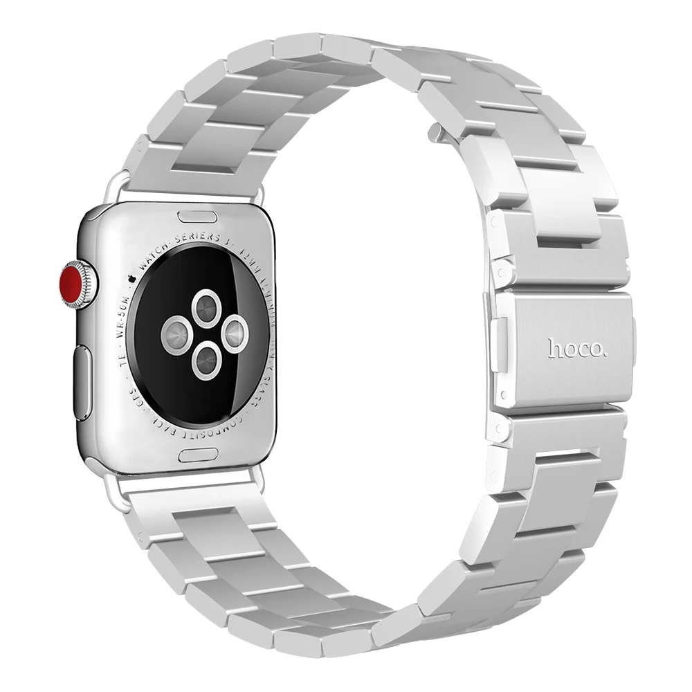 HOCO брендовый ремешок из нержавеющей стали для Apple Watch 42 мм 38 мм Сменный ремень серии 3 серии 2 серии 1 разъем для браслета