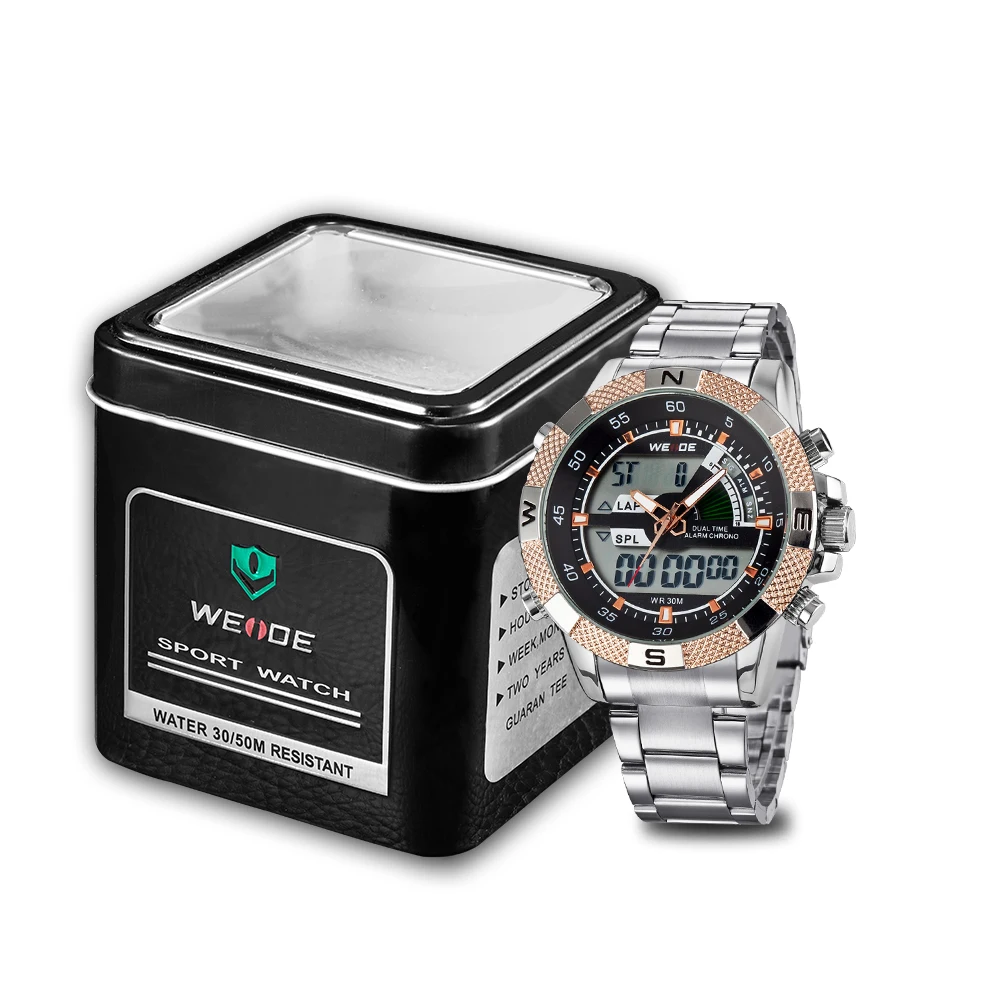 WEIDE повседневные Оригинальные Роскошные водонепроницаемые мужские спортивные