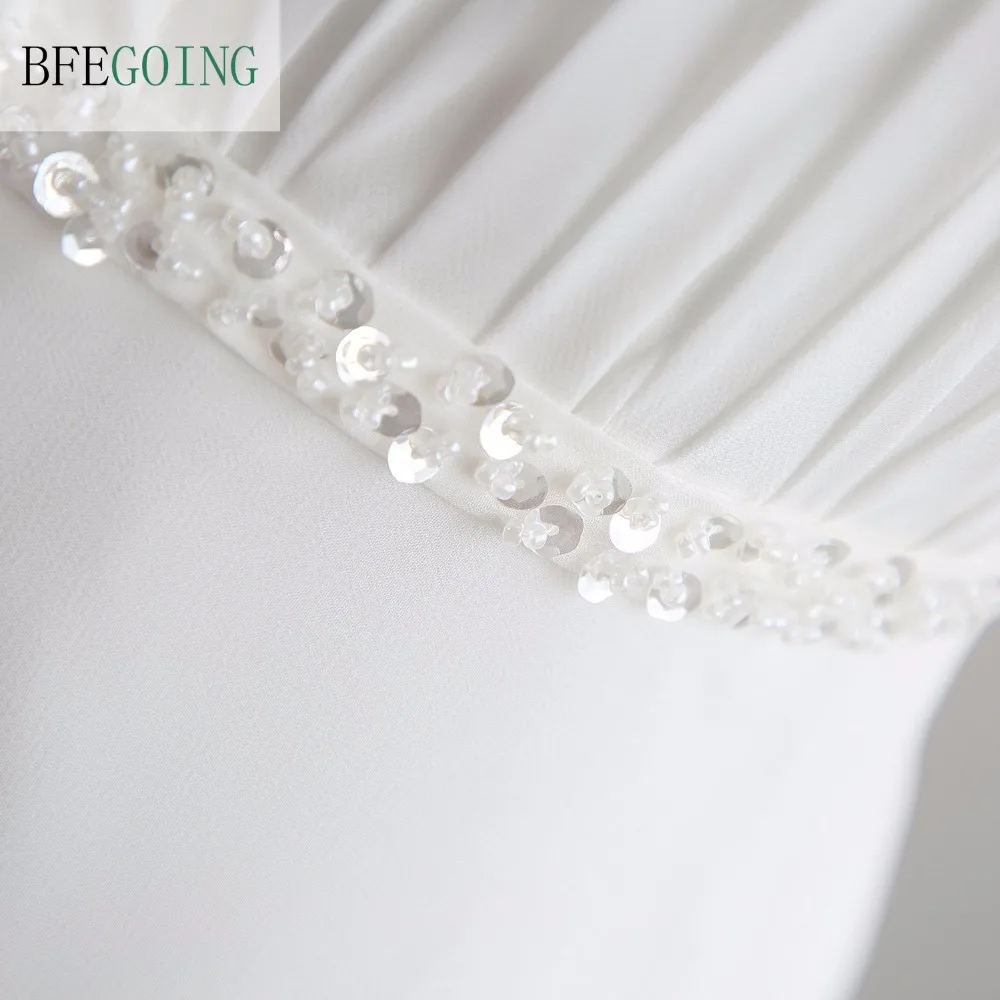 Шифоновое прямое вечернее платье цвета слоновой кости милое на бретелях