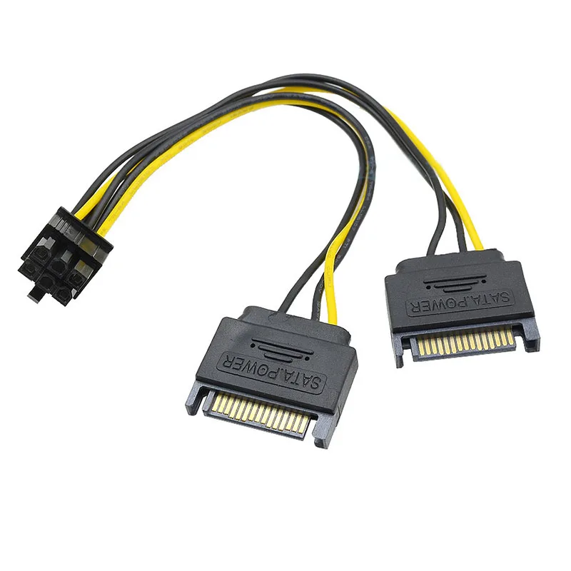 Кабель питания для видеокарты EVGA ASUS двойной кабель SATA 15Pin Male M PCI e 6 Pin Female F штекер в