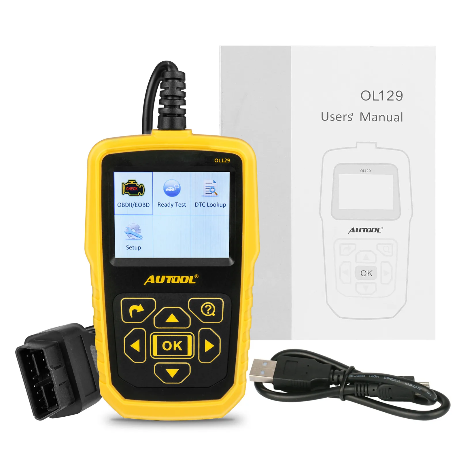 AUTOOL OL129 считыватель кода для батареи монитор и OBD/считыватель EOBD сканер Авто