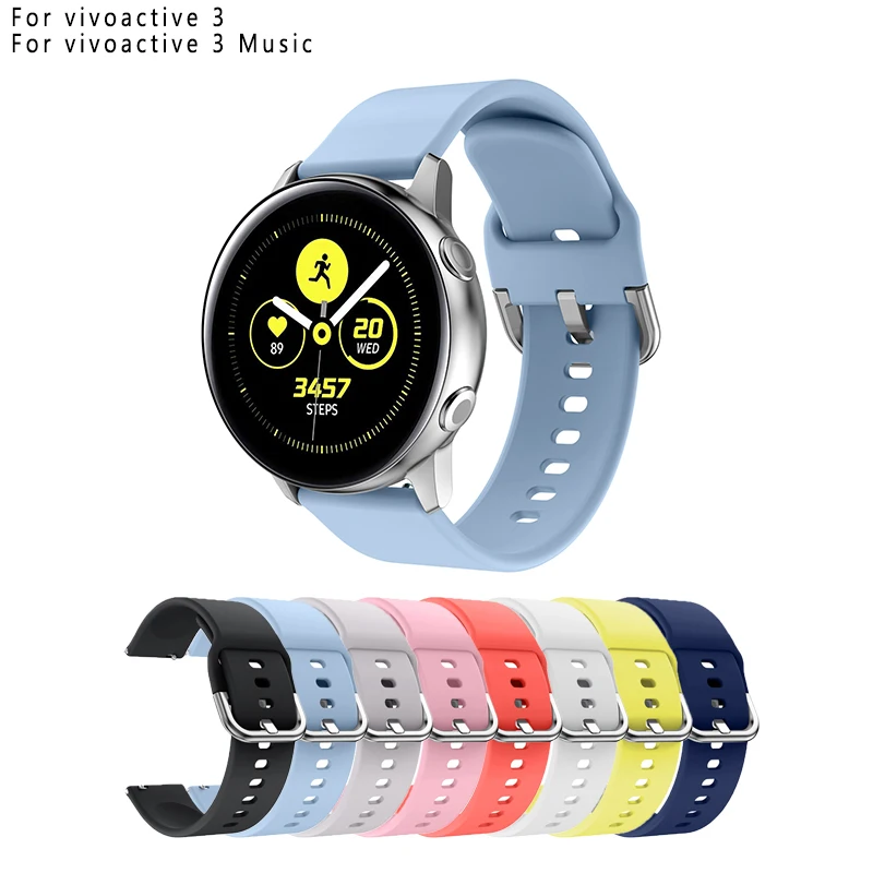 20 мм силиконовый ремешок для Garmin Vivoactive 3 Music/Vivoactive SmartWatch пояс умные часы чистый