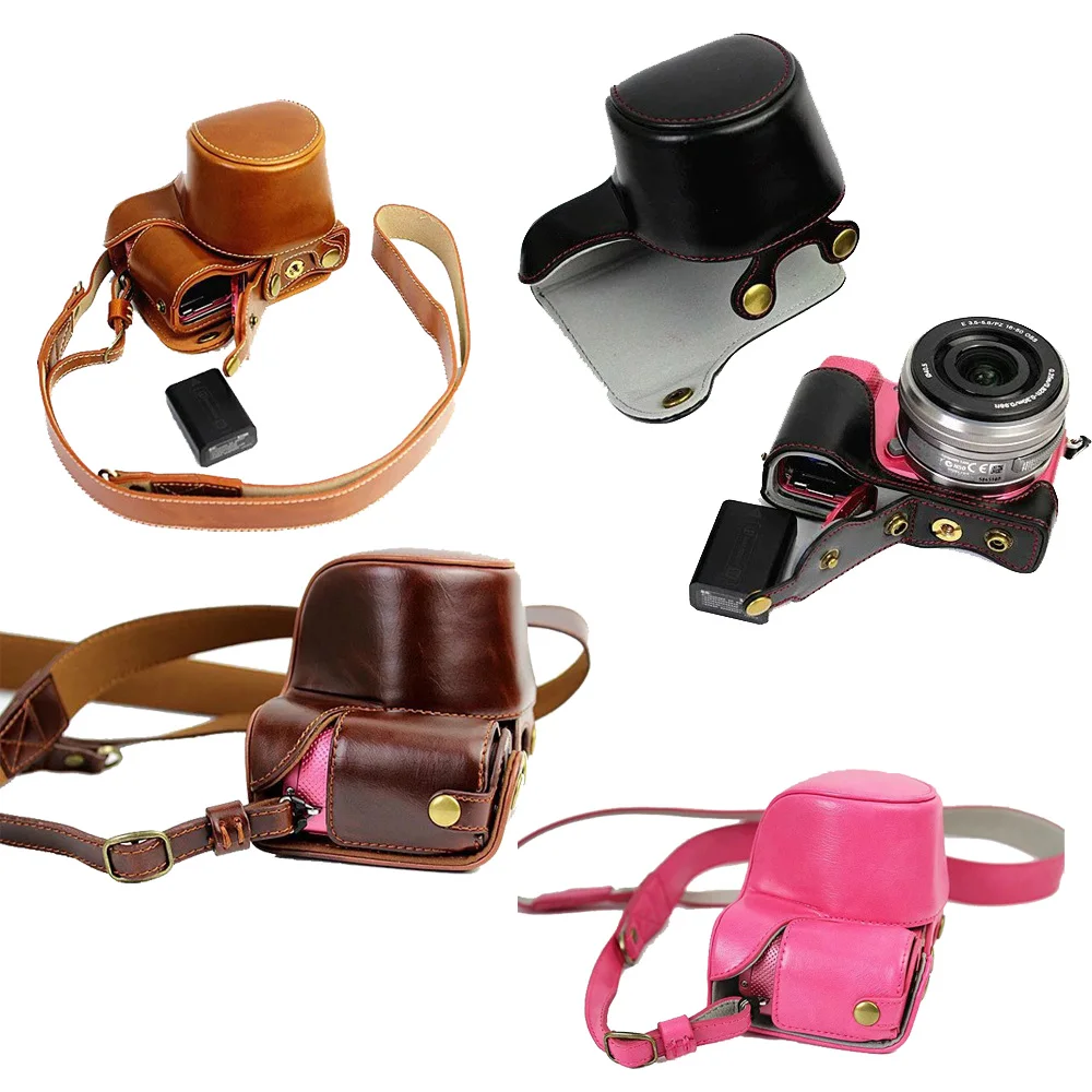 Чехол из ПУ кожи для камеры Sony A5000 A5100 A6000 A6300 A6400|leather camera case|camera casecamera case for sony |