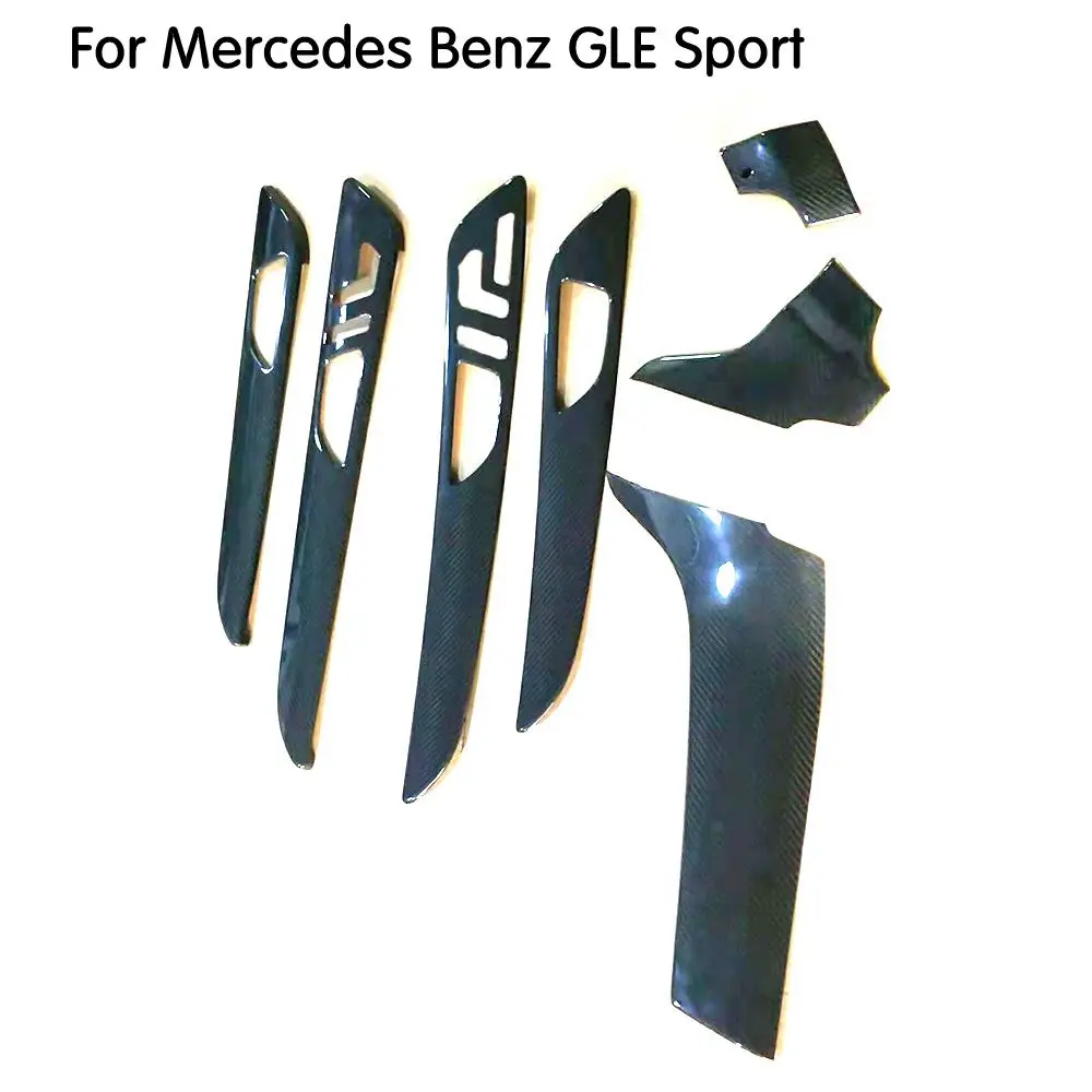 7 шт. внутренние молдинги Центральная панель управления отделка дверной панели Крышка для Mercedes Benz GLE 43 450 63 AMG углеродное волокно - Название цвета: Sport Model