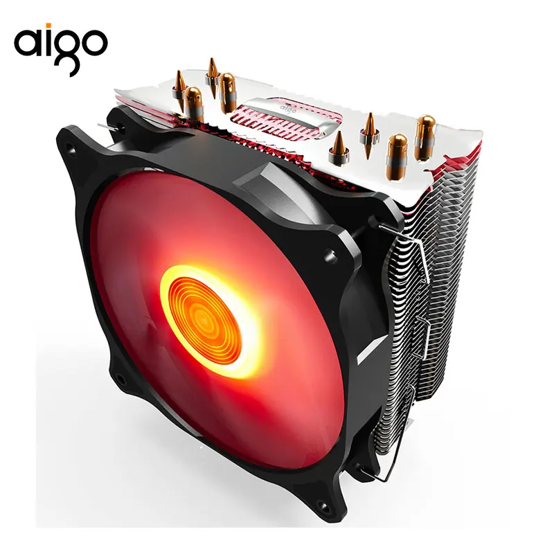Aigo кулер для процессора с четырьмя тепловыми трубками прямого контакта и 120 мм PWM синий светодиодный вентилятор для компьютера процессор Охлаждающий вентилятор воздуха E4