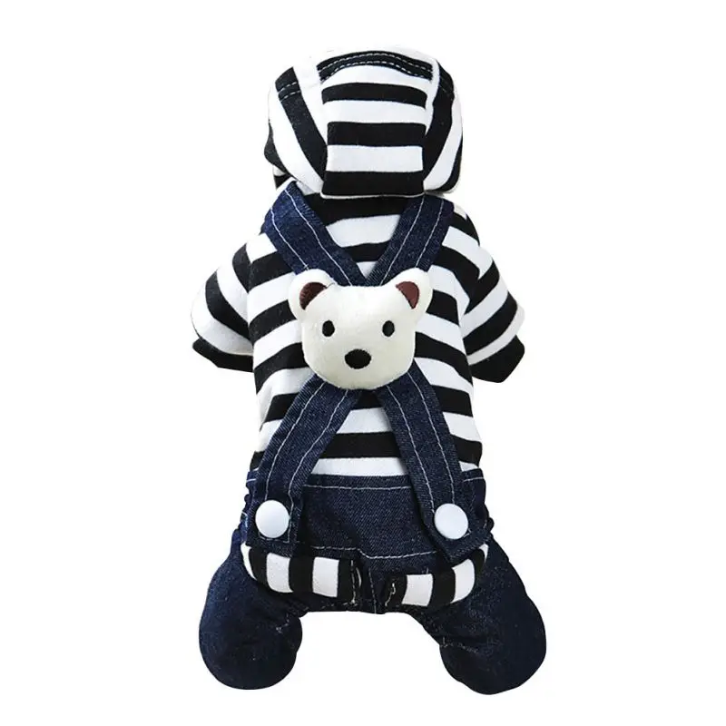 White Dot Puppy Dress Cat Strap Denim Skirt Pet Dog Clothes Apparels Size XS-XL Supplies manteau chien hiver |