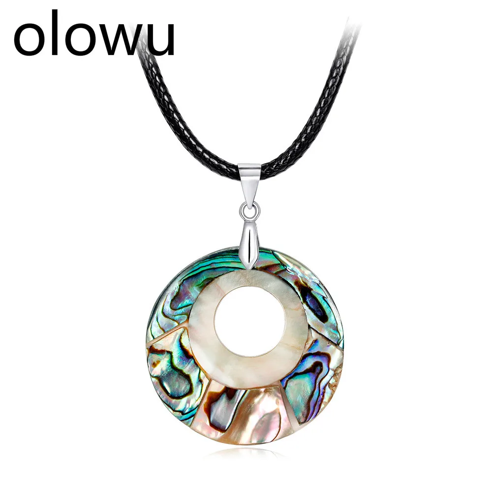 Olowu летнее пляжное ювелирное изделие Abalone Paua ожерелье из натуральной раковины