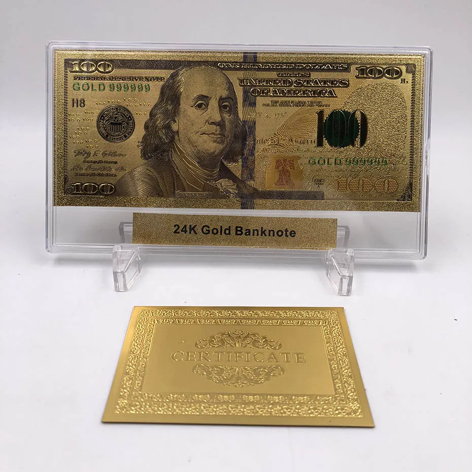 Золотые банкноты Nice America 24k 100 долларов США в 1928 банкнот золоте поддельные