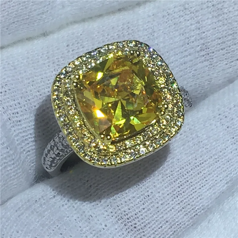 2018 брендовые роскошные женские кольца с фианитом 3ct AAAAA заполненные белым золотом