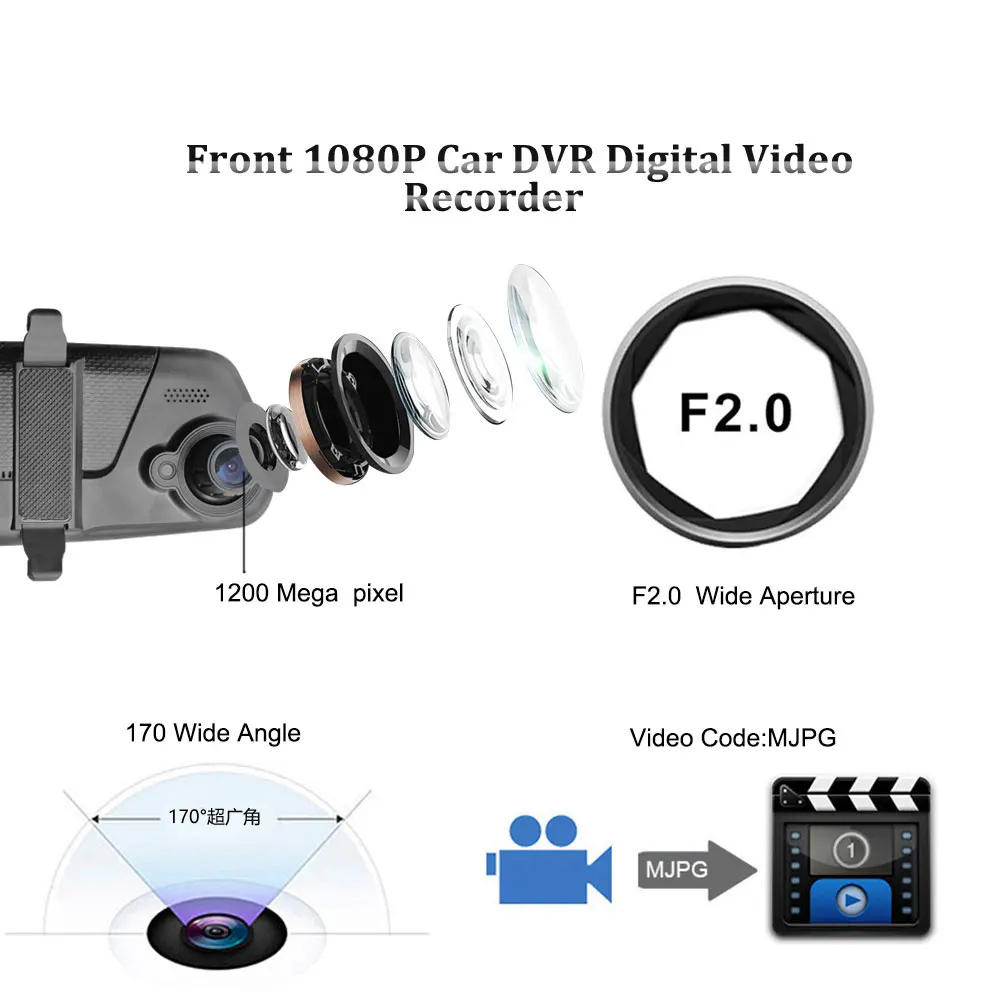 Ритм 3g 7 &quotкамера заднего вида камера Android 5 0 wifi gps Full HD 1080 P видеорегистратор
